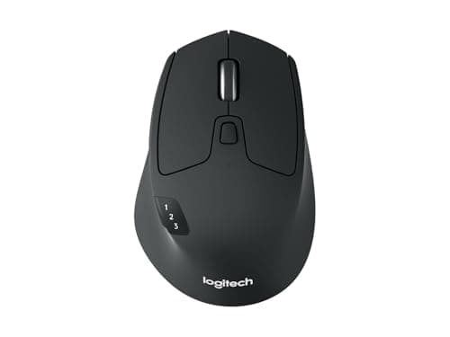 Logitech M720 Triathlon Multi-Device Wireless Mouse, Bluetooth, USB Unifying Receiver, 1000 DPI, 6 Programmable Buttons, 2-Year Battery, Compatible with Laptop, PC, Mac, iPadOS - Graphite Black