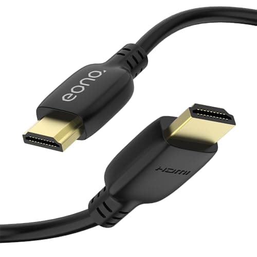 Amazon Brand – Eono HDMI Certified Cable 8K Ultra High Speed HDMI 2.1 Cable 8K/60Hz 4K/120Hz 48Gbps, Black 1.8 Meter
