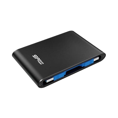 SP Silicon Power Armor A80 1TB Rugged External Hard Drive, Metal Casing Military-Grade Shockproof Waterproof USB 3.0 Portable HDD for Desktop Laptop PC Mac Computer, Black