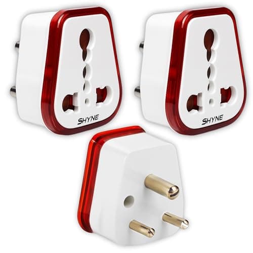 KAVANA Shyne 6A to 16A Converter Plug | 6 Amp to 16 Amps Converter Plug for 16A Extension Board with 16 Amp Socket – Compatible with A/C, Refrigerator, etc. (Red, 2 Piece)