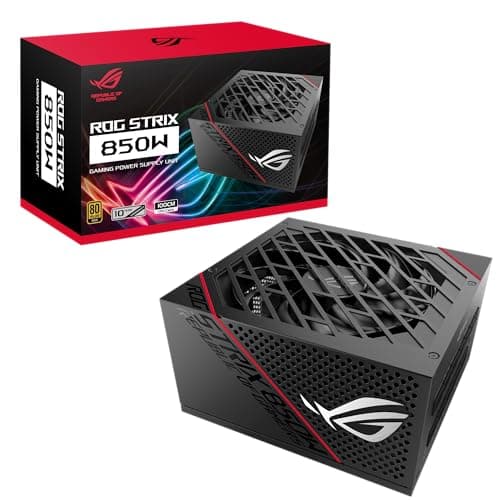 ASUS ROG Strix 850W Gold PSU, Power Supply (ROG heatsinks, Axial-tech Fan Design, Dual Ball Fan Bearings, 0dB Technology, 80 Plus Gold Certification, Fully Modular Cables, 10-Year Warranty) (90YE00A3-B0NA00)
