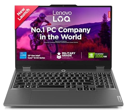 Lenovo LOQ, 12th Gen Intel Core i5 12450HX, RTX 2050-4GB, 12GB RAM, 512GB SSD,FHD, 15.6"/39.6cm, 144Hz, Windows 11, Office Home 2024, Grey, 2.4Kg, 3 Mon. Game Pass, 83GS00LJIN, Gaming Laptop