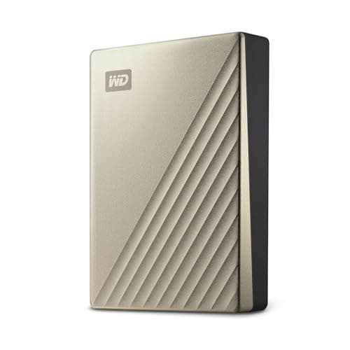 Western Digital WD 2TB My Passport Ultra Portable Hard Disk Metal Drive, USB-C & USB 3.1 with Automatic Backup,Password Protection, Compatible with Windows&Mac, External HDD-Gold