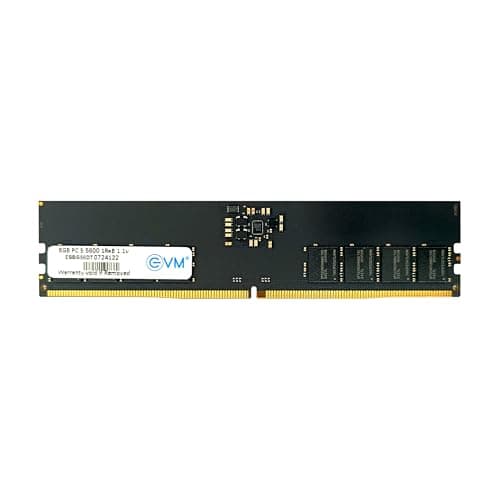 EVM 8GB DDR5 Desktop RAM Memory | 5600MHz | PC5-44800 | Long-DIMM | 288-Pin | CL19 | 1.1V Low Voltage | High Performance | Intel & AMD Compatible | 10 Year Warranty (EVMT8G5600U88P)