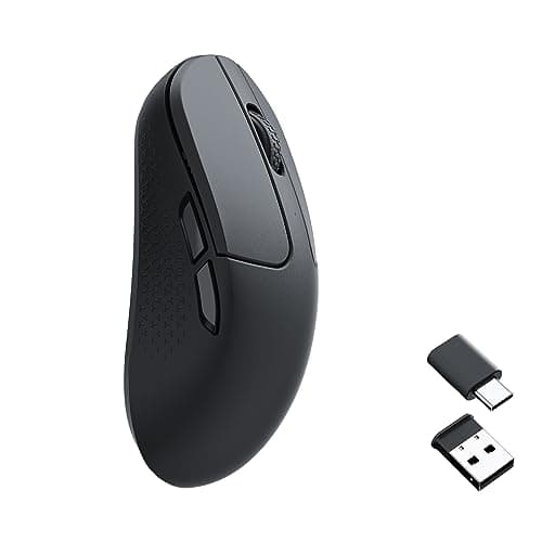 Keychron M3 Mini Wireless Gaming Optical Mouse, Tri-Mode 2.4 GHz/Bluetooth 5.1/Wired, PixArt PAW 3395 Sensor, 26000 DPI, LED RGB Backlit, Lightweight Programmable Macro Button for Windows/Mac - Black