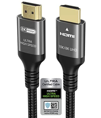 Ubluker 10K 8K 4K Hdmi 2.1 Cable 3M, Certified Ultra High Speed Hdmi Cable 4K 120Hz 144Hz 8K 60Hz Arc Earc 48Gbps Hdr10+ Dolby Atmos Hdcp2.3 Compatible For Ps5 Mac Rtx4090 Hdtv Pc, Grey