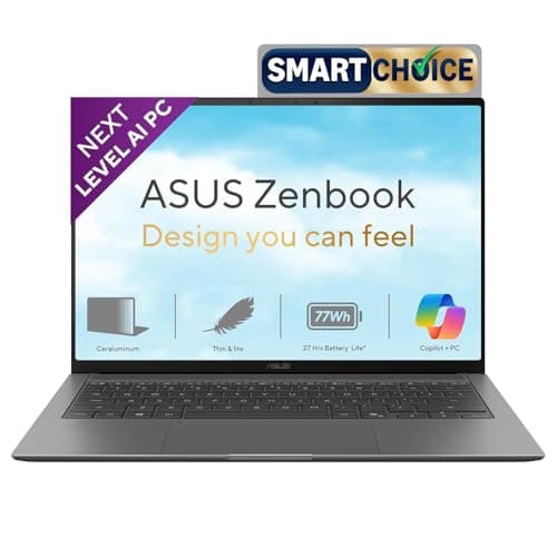 ASUS Zenbook S14 (2026),Smartchoice,Intel Core Ultra 7 355 (Series 3),16GB RAM,512GB SSD,3K OLED,Touchscreen, 14"(35.5 cm),Win 11,M365 Basic(1Y),Office 24, Gray,1.2 Kg,UX5406AA-SU361WS,Copilot+ PC