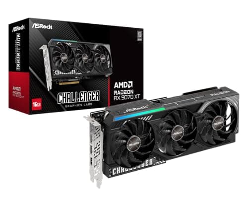 ASRock Radeon RX 9070 XT Challenger 16GB OC Graphics Card - AMD RDNA 4 Architecture, 2970 MHz Boost Clock, GDDR6, PCIe 5.0, DisplayPort 2.1a, HDMI 2.1b, Triple Fan Cooling 800W