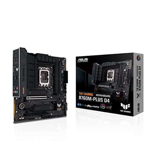 ASUS TUF Gaming B760M-PLUS (LGA 1700) mATX Motherboard, PCIe 5.0,2 M.2 Slots, 12+1 DrMOS, DDR4, 2.5Gb Ethernet, HDMI, DisplayPort, Rear & Front USB Type-C Support, Thunderbolt Support, Arua Sync