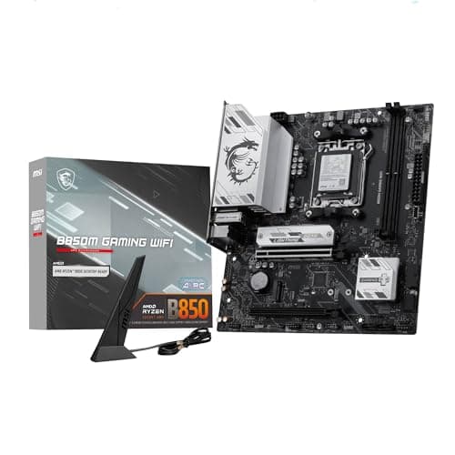 MSI B850M Gaming WiFi Motherboard, mATX - Supports AMD Ryzen 9000/8000 / 7000 Processors, AM5 - DDR5 Memory Boost 8200+ MT/s (OC), PCIe 5.0 x16, M.2 Gen5, Wi-Fi 7, 5G LAN