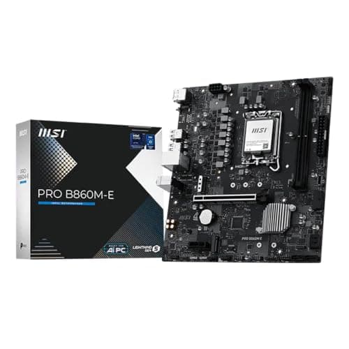MSI PRO B860M-E Motherboard, mATX - Supports Intel Core Ultra Processors (Series 2), LGA 1851 - Direct 6 Phases, DDR5 Memory Boost (up to 9066+ MT/s OC), PCIe 5.0 x16, M.2 Gen5, 5G LAN