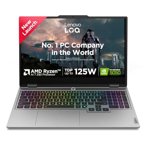 Lenovo LOQ 2025 AMD Ryzen 7 250| NVIDIA RTX 5050 8GB (16GB RAM/1TB SSD/144Hz Refresh Rate/440 AI TOPS/15.6" (39.6cm)/Windows 11 2 Year Onsite Warranty + Accidental Damage Protection