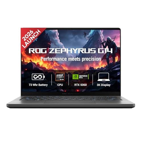 ASUS ROG Zephyrus G14 (2026),AMD Ryzen AI 9 465,RTX 5060-8GB,32GB RAM,2TB SSD,3K OLED,14"(35.5 cm),120Hz,Windows 11 Home,M365 Basic(1Y),Office 2024,Eclipse Gray,1.5 Kg,GA403GM-SY132WS,Gaming Laptop