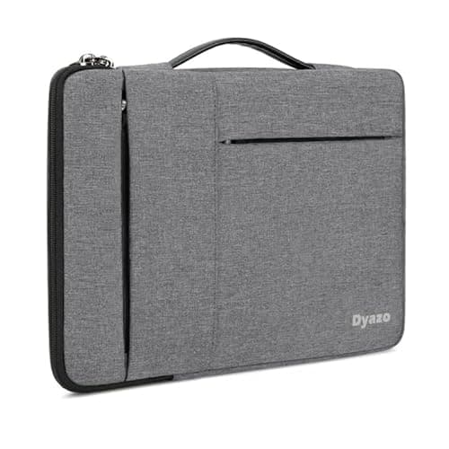 Dyazo 14-14.1 Inch Laptop Sleeve/Cover with Handle & Two Front Accessories Pockets | Compatible for MacBook, Dell, Lenovo, Asus, Acer, HP, Samsung, Surface Pro & All Other Notebooks (Grey)