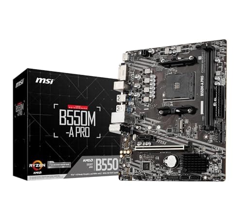 MSI B550M-A PRO Motherboard, Micro-ATX - Supports AMD Ryzen 5000/3000 Series Processors, AM4 Socket, DDR4 Memory Boost 4600 OC, PCIe 4.0 x16, 1 x M.2 Slot, USB 3.2 Gen1, HDMI, Components