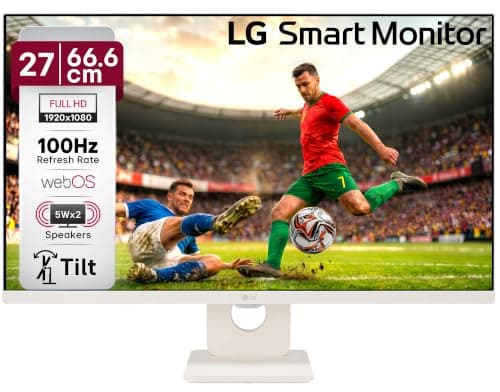 LG 27U511SA 68.58 cm (27 Inch) Full HD (1920x1080) IPS Smart Monitor with webOS, 100Hz, Wi-Fi, Bluetooth, Miracast, AirPlay2, Speakers, HDMI, USB-A, Slim Stand, 3-Side Virtually Borderless, (Black)