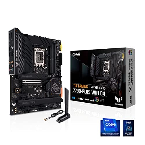 ASUS Z790 Motherboard TUF Gaming Z790-PLUS WiFi Intel® Z790 LGA 1700 ATX with 16+1 DrMOS Power Stages, PCIe® 5.0, DDR4 RAM Support, Four M.2 Slots, USB 3.2 Gen 2x2 Type-C®, & Aura Sync RGB Lighting