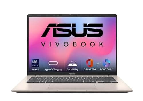ASUS Vivobook 14 (2026),Intel Core Ultra 5 225H, Intel iGPU,16GB RAM,1TB SSD,FHD+,14"(35.5 cm),Windows 11,M365 Basic(1 Year)* Office 2024, Platinum Gold, 1.46 Kg, X1407CA-LY1581WS,Thin & Light Laptop