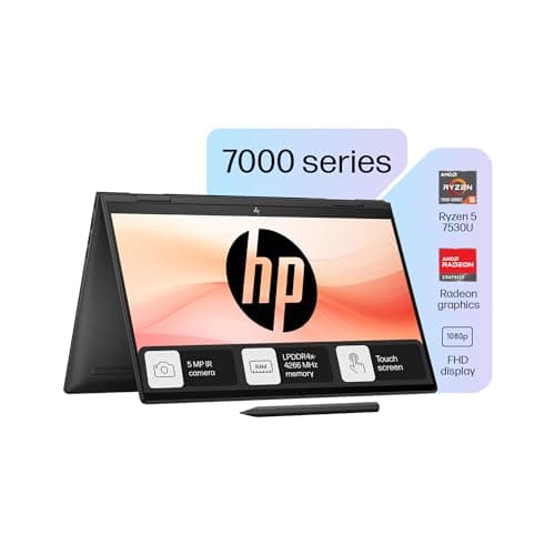 HP Envy x360, Ryzen 5 7530U, 15.6-inch (39.6 cm) FHD Laptop,16GB LPDDR5, 512GB SSD, AMD Radeon Graphics, 5MP IR Camera, B&O, Pen (Win 11, MSO, Black, 2.14 kg), 15-fh0015AU