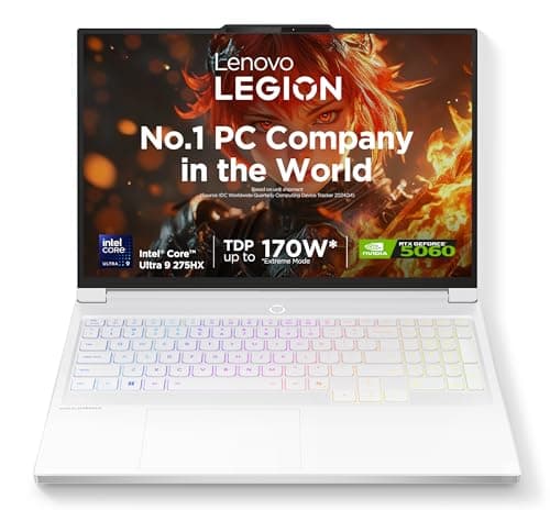 Lenovo Legion 7 2025 Intel Core Ultra 9 275HX | NVIDIA RTX 5060 8GB (32GB RAM/1TB SSD/WQXGA OLED/240Hz/16 (40.6cm)/Windows 11/Office 2024+AI Now/White/2 Kg), 83KY001FIN AI Powered Gaming Laptop