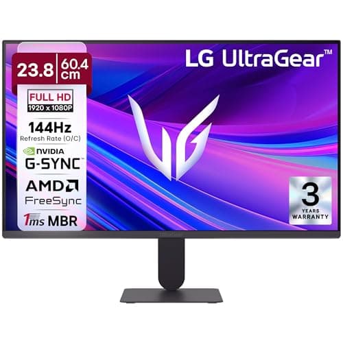 LG 24G411A 60.4 cm(24 Inch) Ultragear FHD(1920 x 1080) IPS Gaming Monitor, 1ms MBR, 144Hz (O/C), HDR10, NVIDIA G-Sync Compatible, AMD FreeSync, HDR10, HDMI, DP, HP Out, Anti-Glare, Slim Stand, Black
