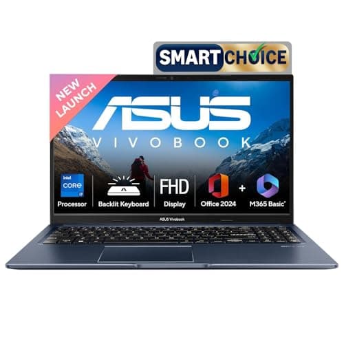 ASUS Vivobook 15,13th Gen,Intel Core i7-13620H(Intel UHD iGPU/16GB RAM/1TB SSD/FHD/15.6"/60Hz/Backlit Keyboard/42Whr/Windows 11/M365 Basic (1Year)*/Office Home 2024/Quiet Blue/1.7 Kg)X1502VA-BQ1298WS