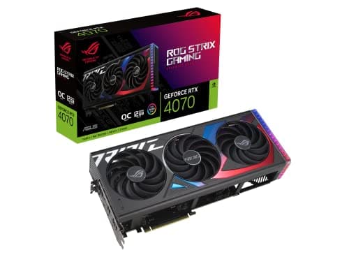 ASUS ROG Strix GeForce RTX™ 4070 OC Edition Gaming Graphics Card (PCIe 4.0, 12GB GDDR6X, DLSS 3, HDMI 2.1, DisplayPort 1.4a) ROG-STRIX-RTX4070-O12G