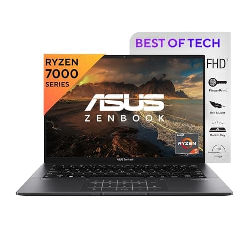 ASUS Zenbook 14 (2023), AMD Ryzen 5 7530U, Thin & Light Laptop, 14" (35.56 cm) 2.5K,(16GB RAM/512GB SSD/Windows 11/Office 2021/Alexa Built-in/Backlit KB/FP Sensor/Jade Black/1.35 kg), UM3402YA-KP541WS