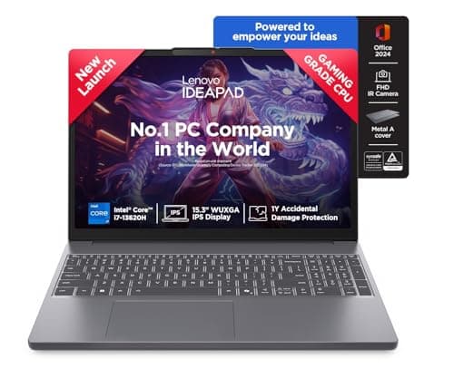 Lenovo IdeaPad Slim 3 13th Gen Core i7-13620H 15.3 inch (38.8cm) WUXGA IPS Laptop (16GB RAM/512GB SSD/Windows 11/MSO 365 Basic+Office 2024/Top Metal Cover/Backlit KB/1Yr ADP/Grey/1.6Kg), 83K1016UIN