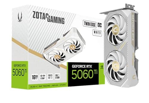 ZOTAC Gaming GeForce RTX 5060 Ti Twin Edge OC Graphics Card - White | 16 GB | DLSS 4 | GDDR7 | IceStorm 2.0 Advanced Cooling | Dual Fan | ZT-B50620Q-10M | Only Graphics Card with 5 Year Warranty
