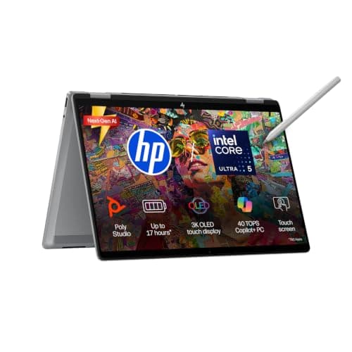 HP OmniBook X Flip OLED Intel Core Ultra 5 226V, 40 Tops (16GB LPDDR5x,1TB SSD) 3K, Touch, 120hz, 14''/35.6cm, Intel ARC Graphic,Win11, Office24, Meteor Silver, 1.38kg, fm0099TU,Pen, 2 in 1 AI Laptop