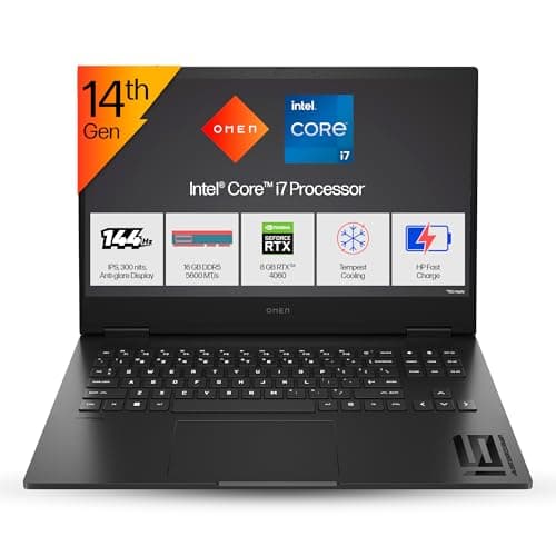 HP OMEN Gaming, 14th Gen Intel Core i7-14650HX, 16GB DDR5, 1TB SSD, 8GB NVIDIA RTX 4060, 16.1-inch(40.9cm), 144Hz, IPS, FHD Laptop, Backlit KB, HyperX audio (Win 11, Office 21, Black, 2.39kg) wf1096TX