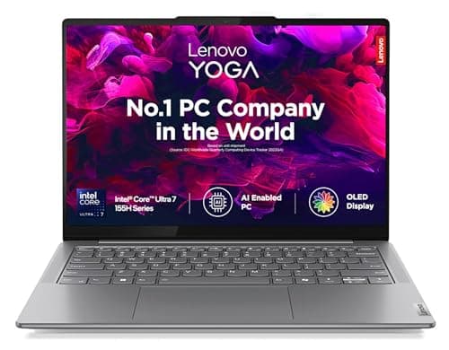 Lenovo Yoga Slim 7 Intel Core Ultra 7 155H AI PC 14"(35.5cm) WUXGA-OLED 400Nits Laptop (16GB/512GB SSD/60Hz/100% DCI-P3/Win11/MSO 24/1Yr ADP Free/Luna Grey/1.39Kg), 83CV00DHIN