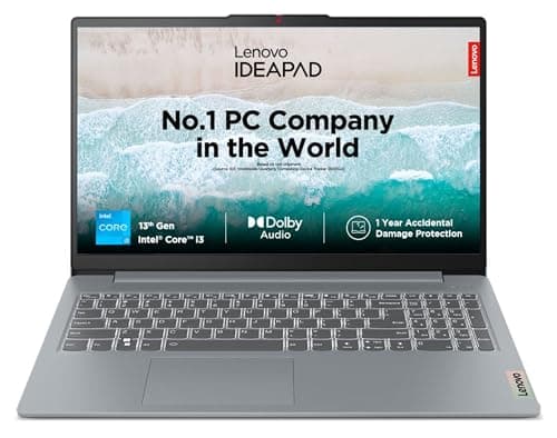 Lenovo IdeaPad Slim 3 13th Gen Intel Core i3-1315U 15.6 Inch (39.6cm) FHD Thin & Light Laptop (8GB RAM/512GB SSD/Windows 11/Office Home 2024/Grey/1.62Kg), 82X700HHIN