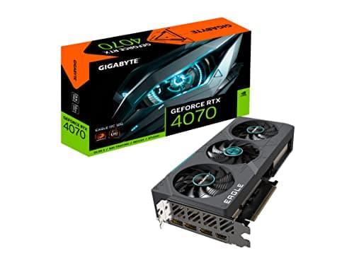 Gigabyte GeForce RTX 4070 Eagle OC 12G Graphics Card, 3X WINDFORCE Fans, 12GB 192-bit GDDR6X, GV-N4070EAGLE OC-12GD Video Card