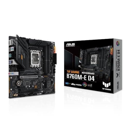 ASUS TUF B760M-E D4 Motherboard with Intel Socket LGA1700 for Intel Core 14th & 13th Gen Processors, Intel Core 12th Gen, Pentium Gold and Celeron Processors