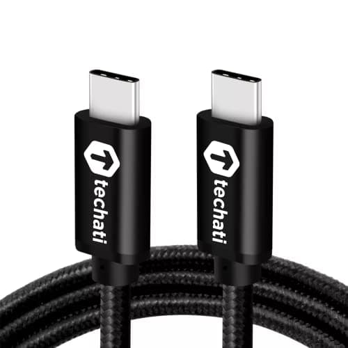 Techati Usb 3.0 Type C Cable 2 M / 6.6 Feet, 60W Charging With E-Marker Safety Chip,5 Gbps Data And Sync Cable Compatible With Macbook, Ipad, Galaxy, Oneplus, Pixel, Pc, Windows Devices, Black