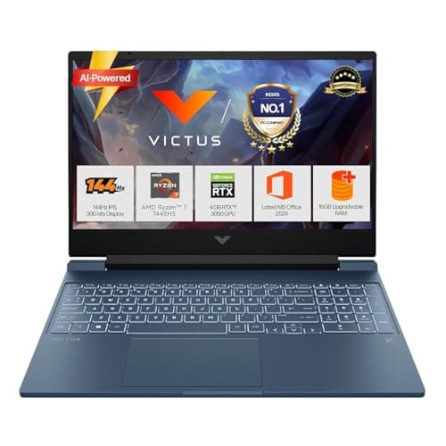 HP Smartchoice Victus, AMD Ryzen 7 7445HS, 6GB RTX 3050, 16GB DDR5(Upgradeable) 512GB SSD, 144Hz, 300 nits, 15.6''/39.6cm, Win 11, Office 24, Blue, 2.29kg, fb3134/20ax, Xbox Gamepass*, Gaming Laptop