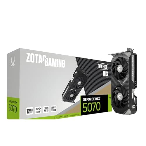 ZOTAC Gaming GeForce RTX 5070 Twin Edge OC Graphics Card - Black | 12 GB | GDDR7 | Dual Fan | SFF Ready | IceStorm 2.0 Advanced Cooling | ZT-B50700H-10P | Only Graphics Card with 5 Year Warranty