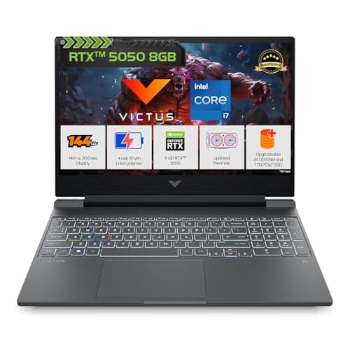 HP Smartchoice Victus, 13th Gen Intel Core i7-13620H, 8GB RTX 5050, 24GB DDR5(Upgradeable) 1TB SSD, 144Hz, 15.6''/39.6cm, Win11, Office24, Mica Silver, 2.3kg, fa2309, Xbox Gamepass*, RGB Gaming Laptop