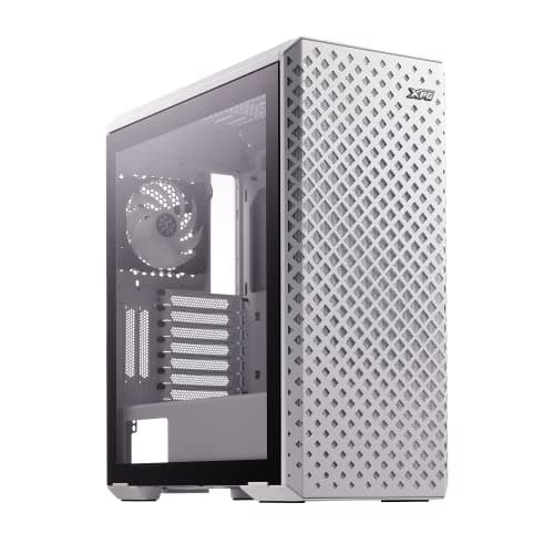 XPG Defender PRO Mid-Tower Glass Computer Case/Gaming Cabinet - White | Support - Mini-ITX, Micro-ATX, ATX, E-ATX, CEB, EEB | Pre-Installed 3 x 120 mm Vento ARGB Fans - Defender PRO-WHCWW