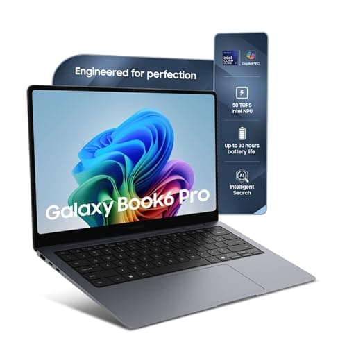 Samsung Galaxy Book6 Pro (Gray, 16GB RAM, 512GB SSD) | Intel Core Ultra 7 (Series 3) | 14" WQXGA+ Dynamic AMOLED 2X | 30Hrs Battery Life | 120 Hz Refresh Rate | Dolby Atmos Stereo Speakers | AI PC