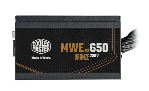 Cooler Master MWE 650 V3 Bronze ATX 3.1 Power Supply - Non Modular | 80 Plus Bronze Certified | Quite HDB Fan | DC-to-DC Circuit Design | ATX 3.1 Version | Ready for RTX 50 Series GPU | 650 Watt