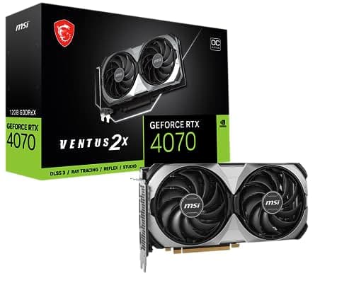 MSI GeForce RTX 4070 Ventus 2X E1 12G OC Gaming Graphics Card - 12GB GDDR6X, 2505MHz, PCI Express Gen 4, 192 Bits, 3X DP v 1.4a, HDMI 2.1a (Supports 4K & 8K HDR), Torx Fan 4.0