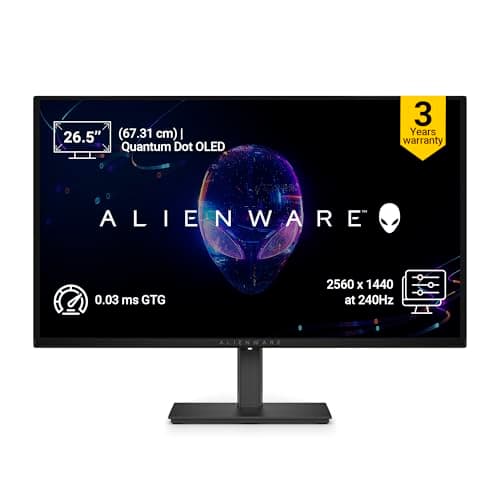 Alienware AW2726DM (Smartchoice) 26.5" QD OLED Monitor|99% DCI-P3, 0.03ms GTG, 240Hz Ref|AMD FreeSync Premium VESA AdaptiveSync|HDMI*2, DP 1.4|1500000:1 Contrast, 400 cd/m2 Brightness|Ergonomic