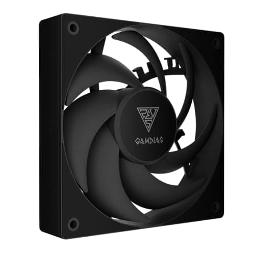GAMDIAS Notus M1-1201 120mm Black PWM Fan | Daisy-Chain PWM Sharing, Closed-Loop Technology for Steady RPM on Cooler, Low-Noise Operation (Max. 1600RPM @25dBA), Anti-Vibration Pads, Black