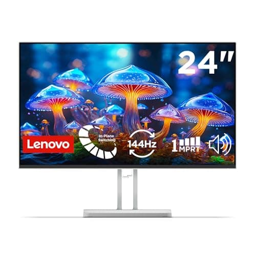 Lenovo L24-4C| 24 Inch (60.96cm) Ultraslim PC Monitor, IPS, FHD 1920x1080, 144Hz, 99% sRGB, 1ms, 2x3W Speakers, HDMI, Display Port, Audio Out Port, AMD FreeSync,Eyesafe, Bezel-Less, VESA Mount, Grey