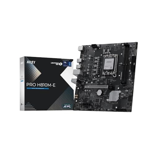 MSI PRO H810M-E Motherboard, mATX - Supports Intel Core Ultra Processors (Series 2), LGA 1851 - DDR5 Memory Boost (6400 MT/s MAX), PCIe 5.0 x16, M.2 Gen4, 2.5G LAN