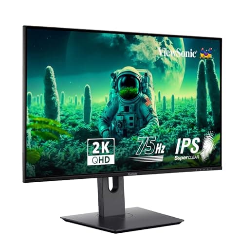 ViewSonic VX2780-2K-SHDJ 68.58 Cm (27") 2K 2560 x 1440 QHD IPS Monitor |Swivel, Height Adjustment, Tilt & Pivot| 80M:1 DCR | Frameless Design | HDMI | Display Port | 104% sRGB | Eye Care