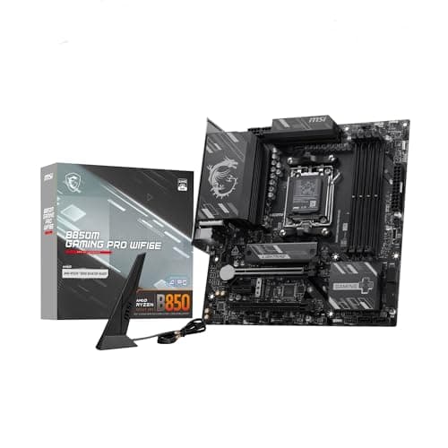 MSI B850M Gaming PRO WIFI6E Motherboard, mATX - Supports AMD Ryzen 9000/8000 / 7000 Processors, AM5 - DDR5 Memory Boost 8200+ MT/s (OC), PCIe 4.0 x16, M.2 Gen5, Wi-Fi 6E, 2.5G LAN
